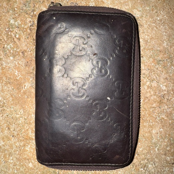 Authentic Vintage Gucci black wallet and brown card holder …. Great for projects - Picture 8 of 16